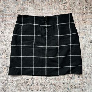 Madewell Museum Patch-Pocket Black Plaid Mini Skirt